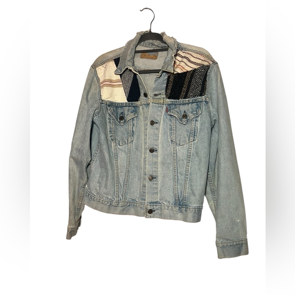 Levi's Multicolor Patchwork Jean Jacket L - image 2